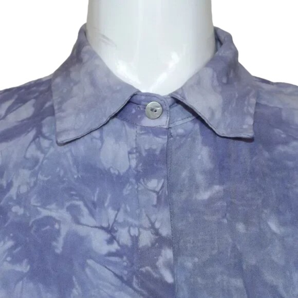 LULUS Shirt Dress, XS, Purple Tie-dye, Short sleeve, button front, Rayon - Picture 6 of 13